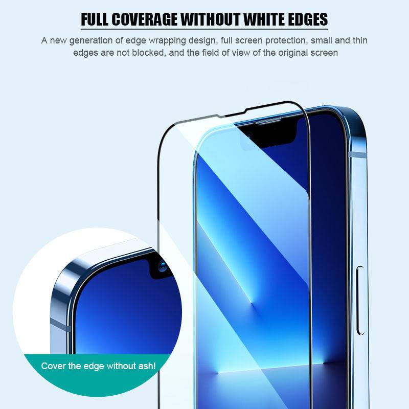 4pcs Full Cover Tempered glass Untuk Iphone14 13 12 11 Pro MAX Plus Mini Pelindung Layar Untuk iPhone X XS MAX XR 7 8 6 6S Plus SE 2022 2020 14Plus 13Mini 12Mini Kaca