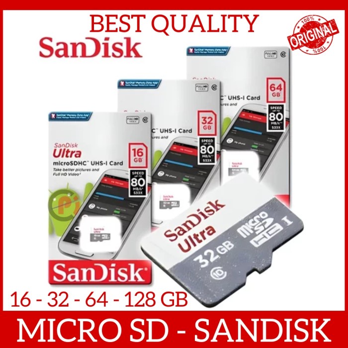 ORIGINAL SANDISK Ultra Micro SD Card Memory HP 16 32 64 128 GB Microsd