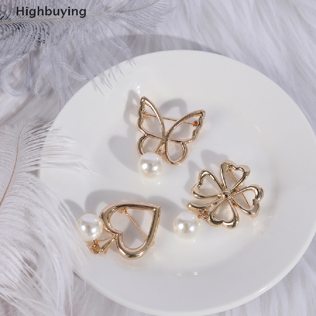Hbid Fashion Mutiara Lucu Bros pin Pesona Sweater Cardigan Klip Rantai Bros Perhiasan Glory