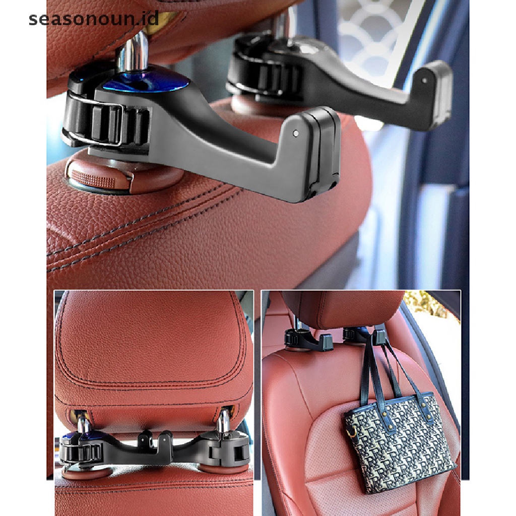 Seasonoun 2in1 car headrest hook phone bracket Dudukan Pengait Belakang Kait Penyimpanan car clip.