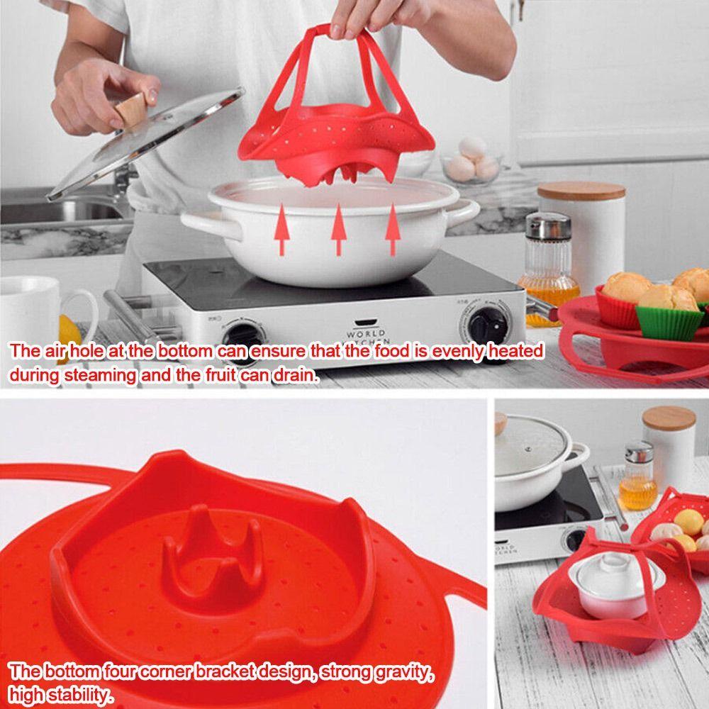 Solighter Steamer Basket Silikon Nyaman Alat Kukus Pangsit Serbaguna