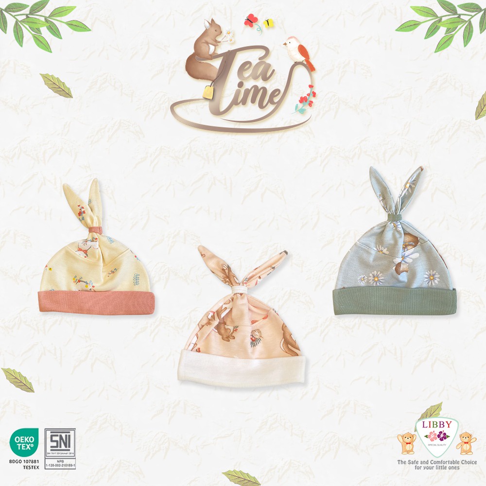 Libby - Tea Time | Topi Bayi 3pcs