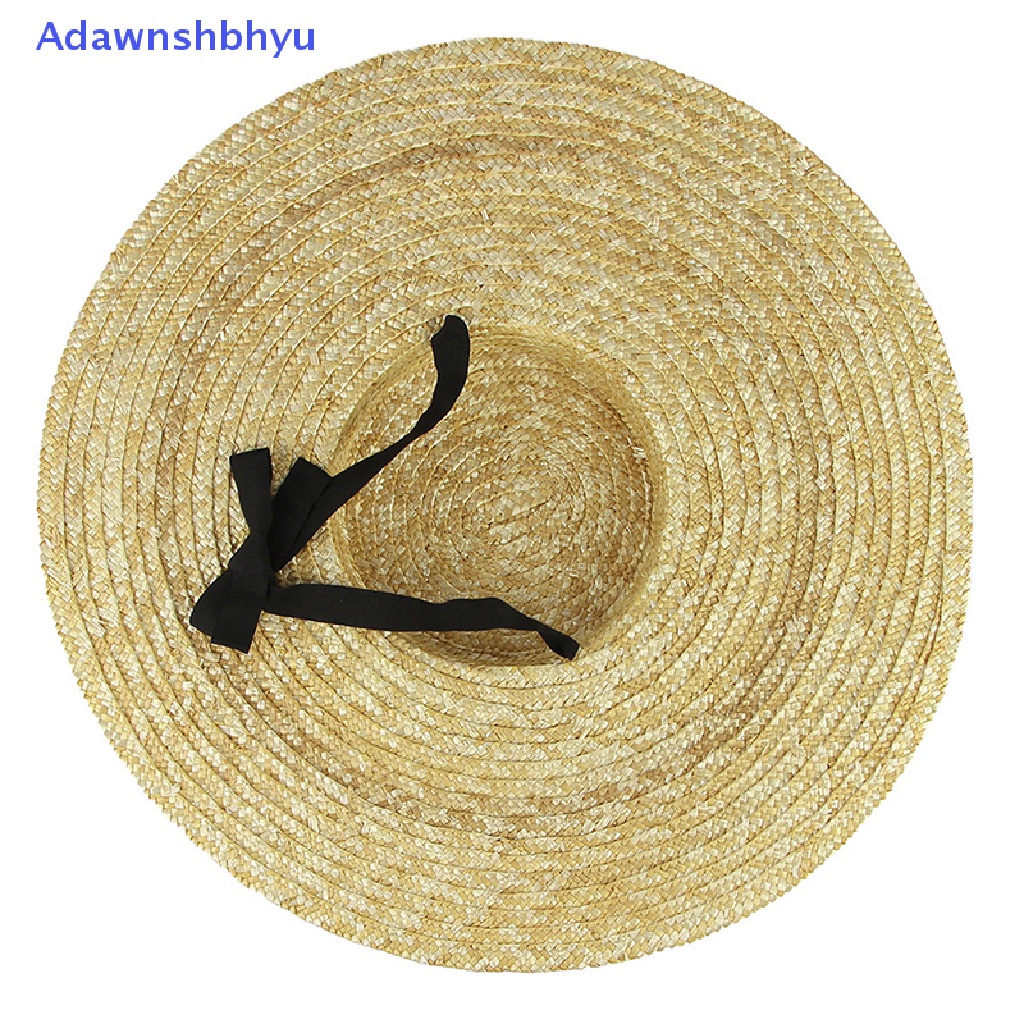 Adhyu Topi Jerami Pinggiran Lebar Untuk Wanita Pita Panjang Ladies Beach Hat Summer Sun Visor Cap ID