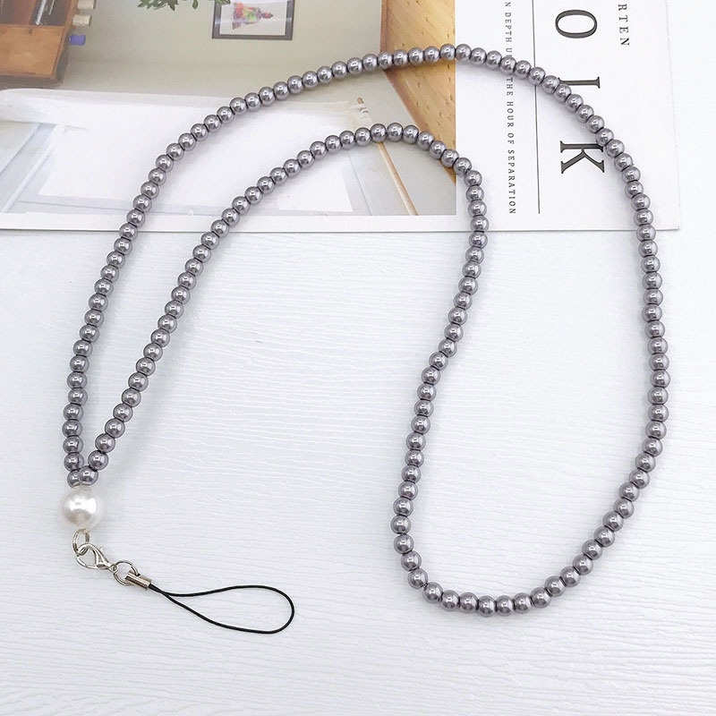 5warna Solid Bulat Rantai Manik-Manik Mutiara Imitasi 40CM Anti-lost Lanyard Panjang Universal Strap Untuk iPhone Android OPPO VIVO Huawei Xiaomi Redmi Samsung Semua Ponsel DIY