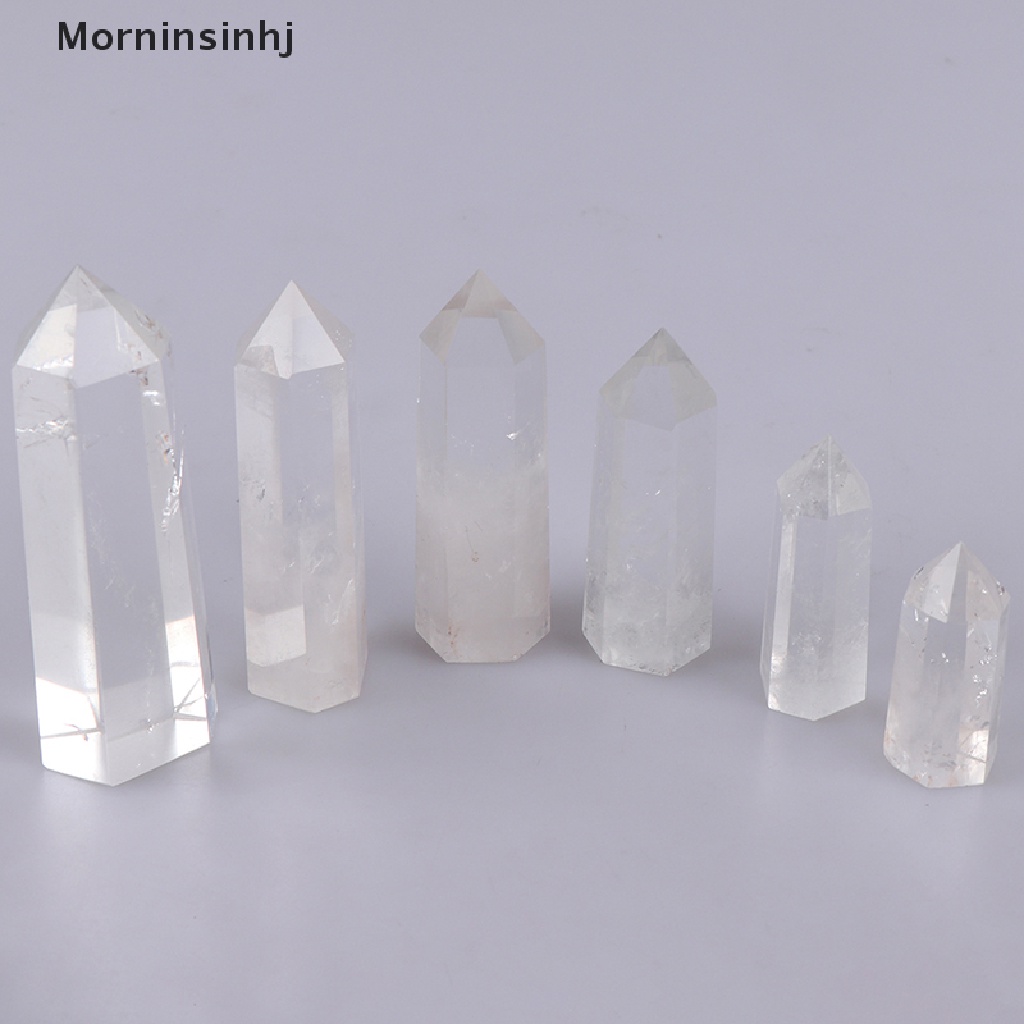 Mornin Clear Crystal Point Spesimen Tongkat Alami Reiki Healing Stone id