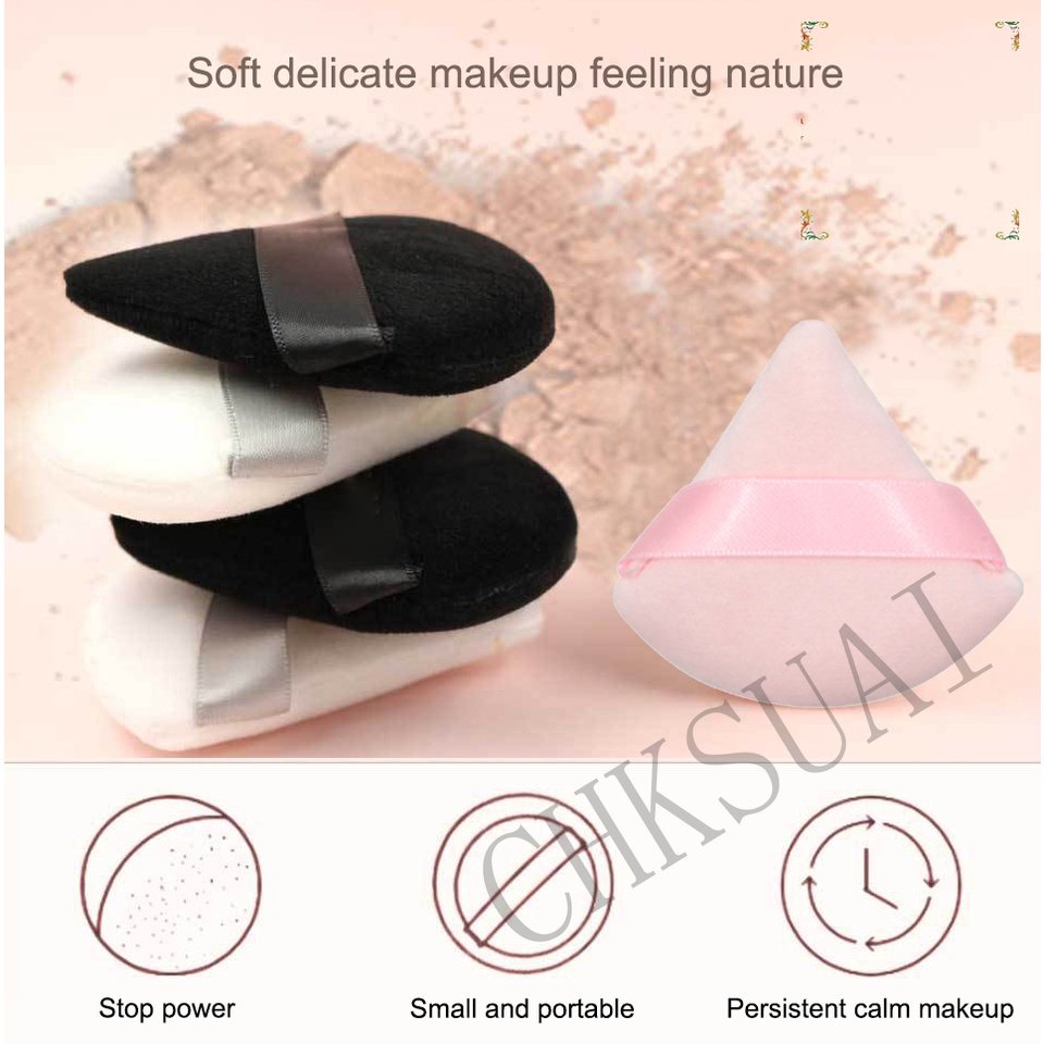 Bentuk Segitiga Powder Puff Kosmetik Mini Bisa Dicuci Lembut Kapas Wajah Bedak Ringan Puff Alat Makeup