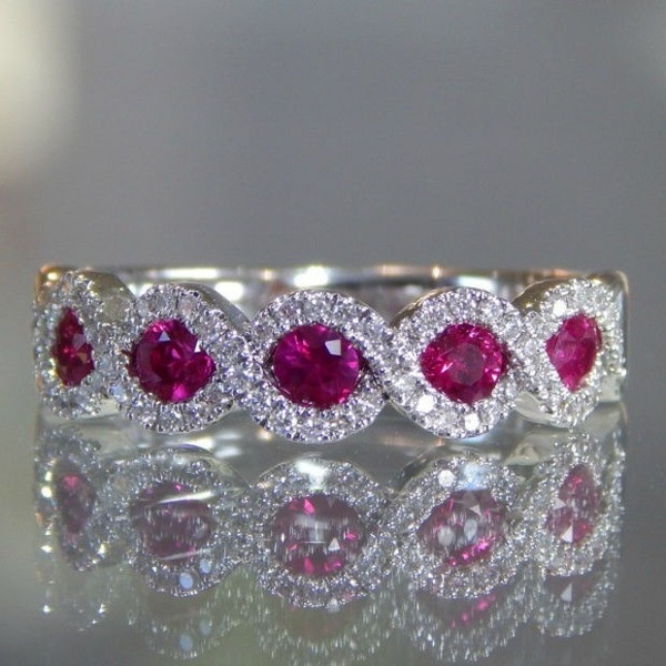 Goldkingdom Fashion Perhiasan Aksesoris Ready Stock Micro-Hias Ruby Engagement Ring Eropa Dan Amerika Serikat Nenek Baru Cincin Hijau