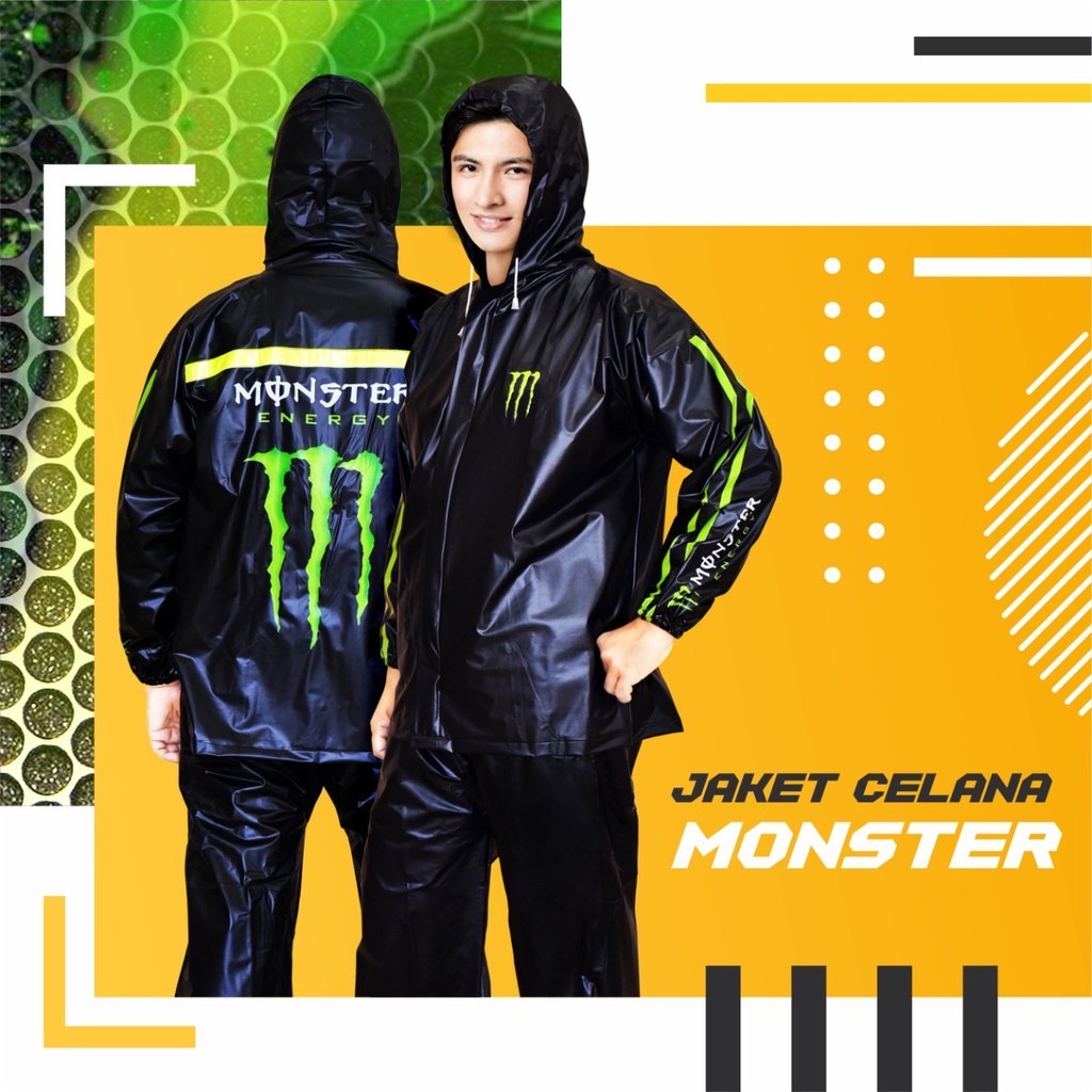 Jas Hujan Jaket Celana Monster Scotchlight Indoplast Monster