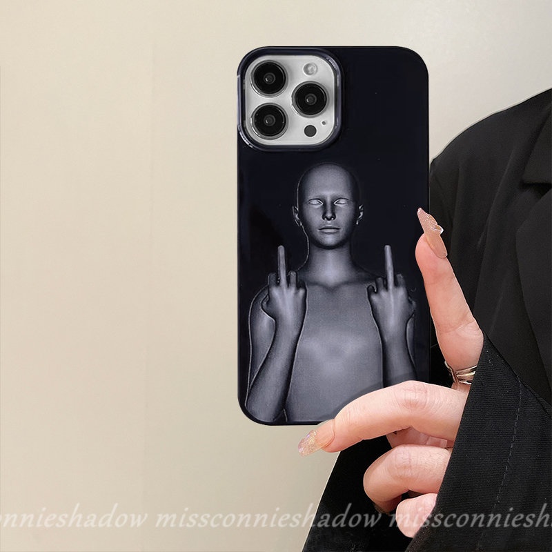 IPHONE Case Keren Papan Catur Cyberpunk Lucu Kreatif Kompatibel Untuk Iphone7 8 Plus XR 11 14 13 12 Pro Max7 8 Plus X XS Max SE 2020 Hitam Glossy Shockproof Halus Soft Cover