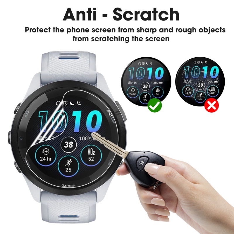Berkualitas Tinggi Mudah Dipasang Mudah-Penghapusan TPU Watch Screen Protector Tahan Ledakan Ultra-clear Sangat Indah Hidrasi Film Untuk Garmin Forerunner265