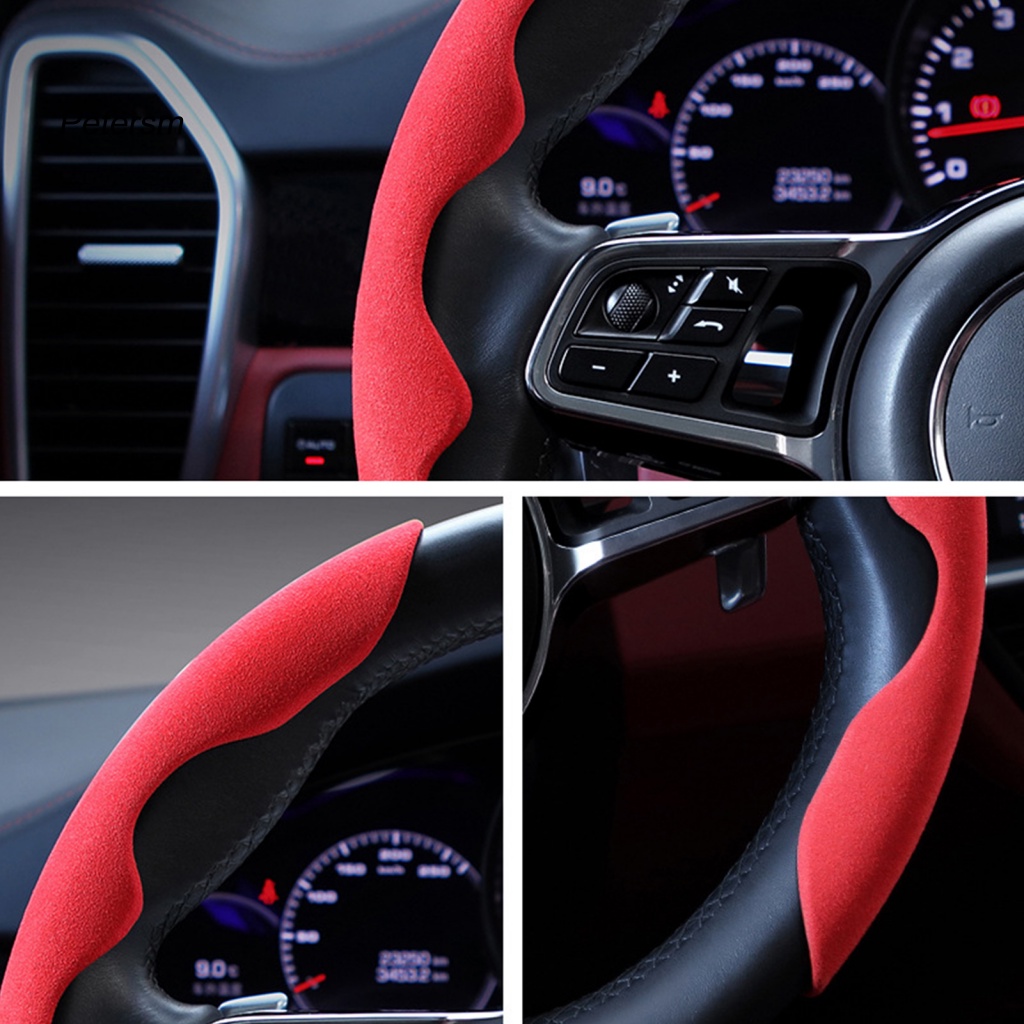 Pp 1set Sarung Setir Nyaman Pelindung Untuk Kendaraan Touch Halus Penutup Setir Mobil Bernapas
