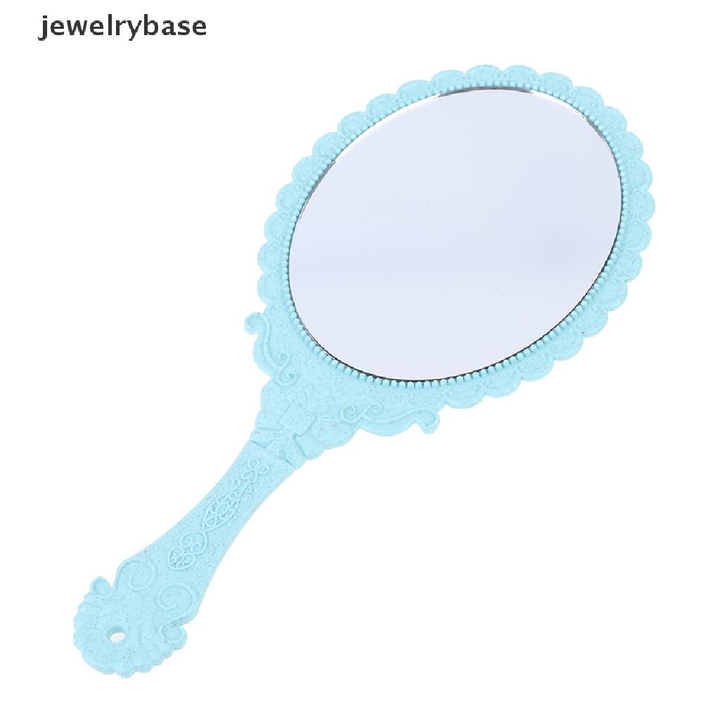 [jewelrybase] Vintage Ukir Handheld Vanity Mirror Cermin Rias Tangan Gagang Kosmetik Butik