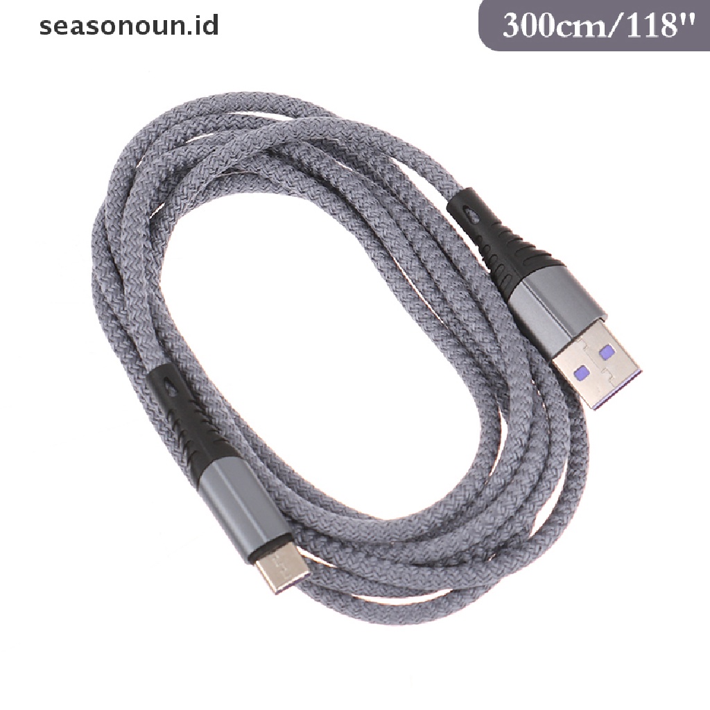 Seasonoun 3A Kabel USB Tipe C Kawat Fast Charging USB C Cables Kabel Charger Tipe-C.