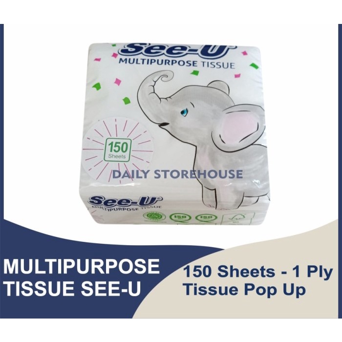 Tissue See U Multipurpose Pop Up 150 sheet
