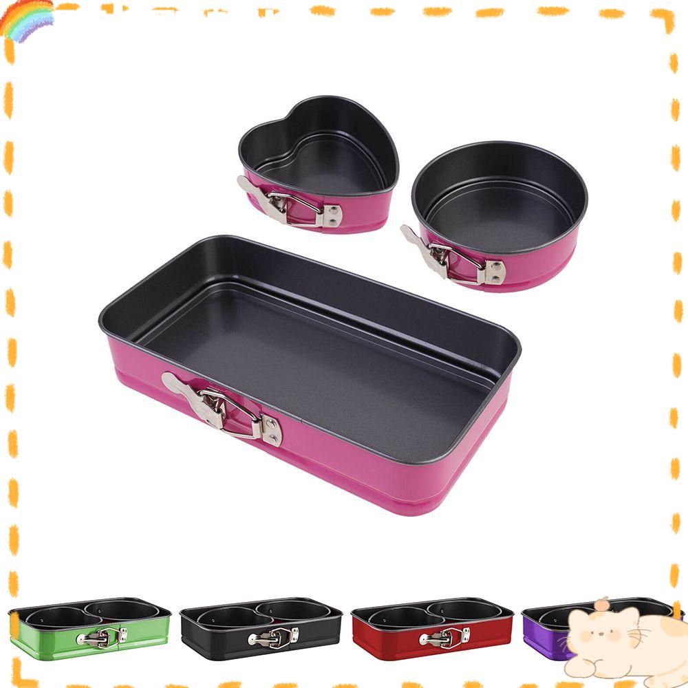 Solighter 3PCS Cake Tray DIY Bakeware Removable Springform