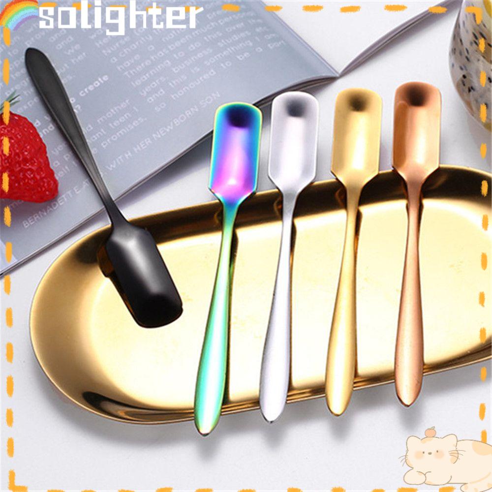 Solighter Sendok Kopi Coffeeware Creative Square Dessert Spoon