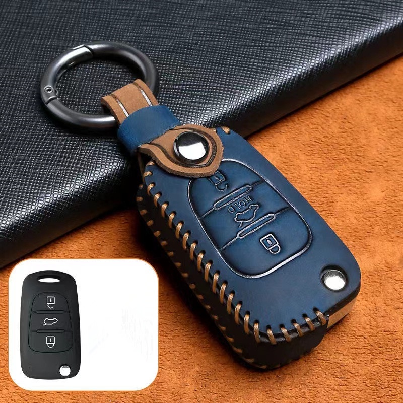 Untuk HYUNDAI Kantong Kunci Mobil Leather Case Key Chain Kulit Asli Key cover keyfob