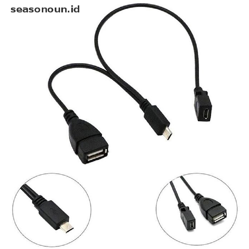 Seasonoun 2in1 OTG Micro USB Host Power Y Splitter USB Port Terminal Adapter Kabel OTG Kabel Data Pria Wanita Untuk Flash Disk Smart Phone.