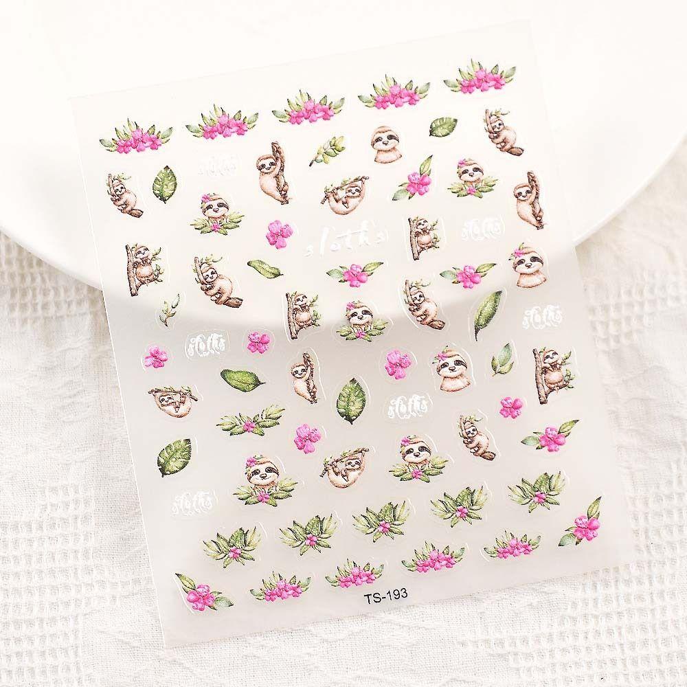 Mxbeauty Kartun Stiker Kuku Lucu Perekat Diri Kelinci Klein Biru Kucing Anjing Beruang Stiker Kuku Nail Art Dekorasi