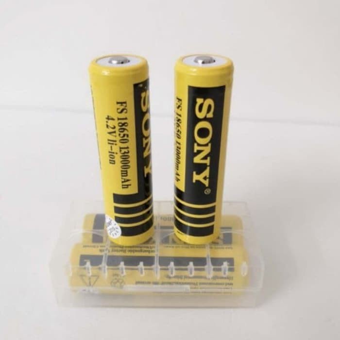 Baterai SONY 18650 4.2V 13000mAh Flat Top Batre Cas SONY 18650 4.2V BONUS BOX BATRE murah