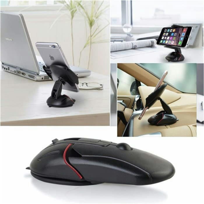 Car Holder Stand Handphone Mobil Bentuk Mouse Universal Pegangan HP