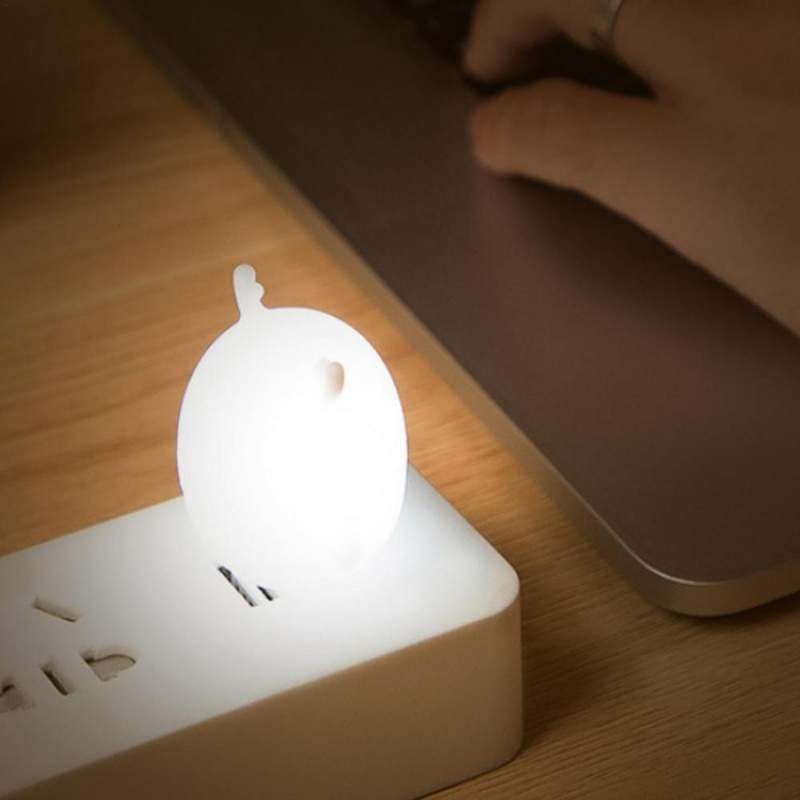 Cahaya Plug USB Bentuk Rusa Mini Penerangan Hangat/Putih/Pencahayaan Lembut Lampu Malam Perlindungan Mata/Lampu Tidur Darurat Kamar Tidur