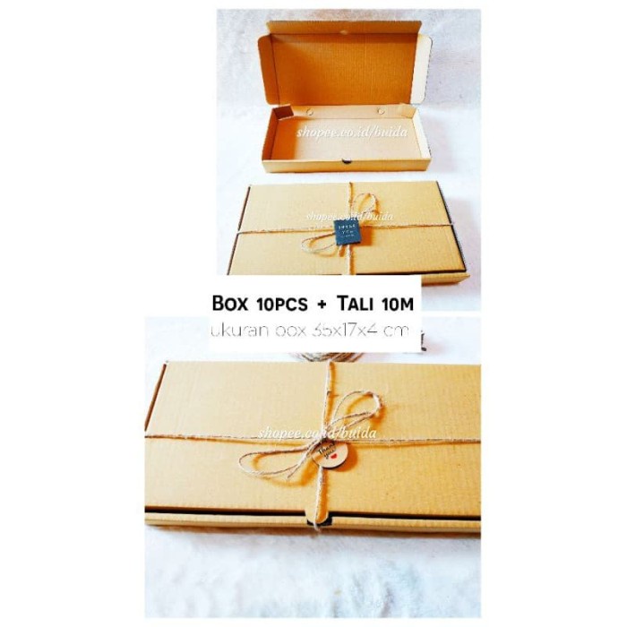 

⭐BISA COD⭐ 10pcs box + tali 10m dus 35x17x4cm packing cantik hampers gift paket