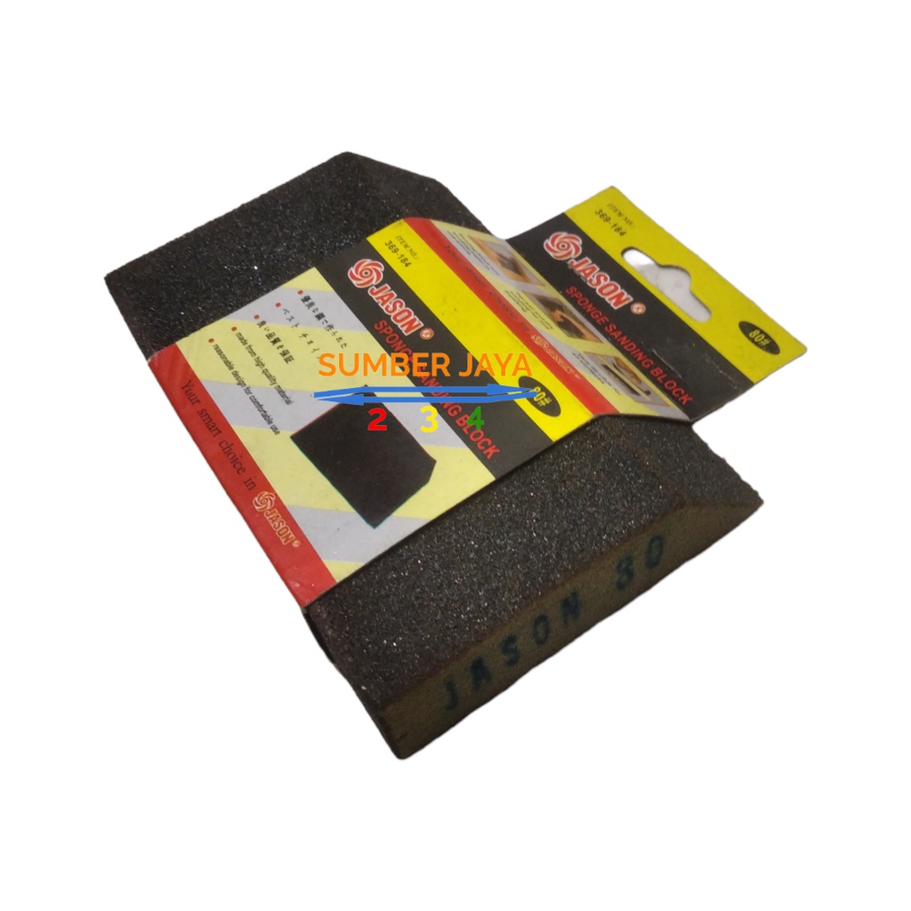 AMPLAS SPONS KOTAK GRIT 80 / SPONGE SANDING BLOCK GRIT 80