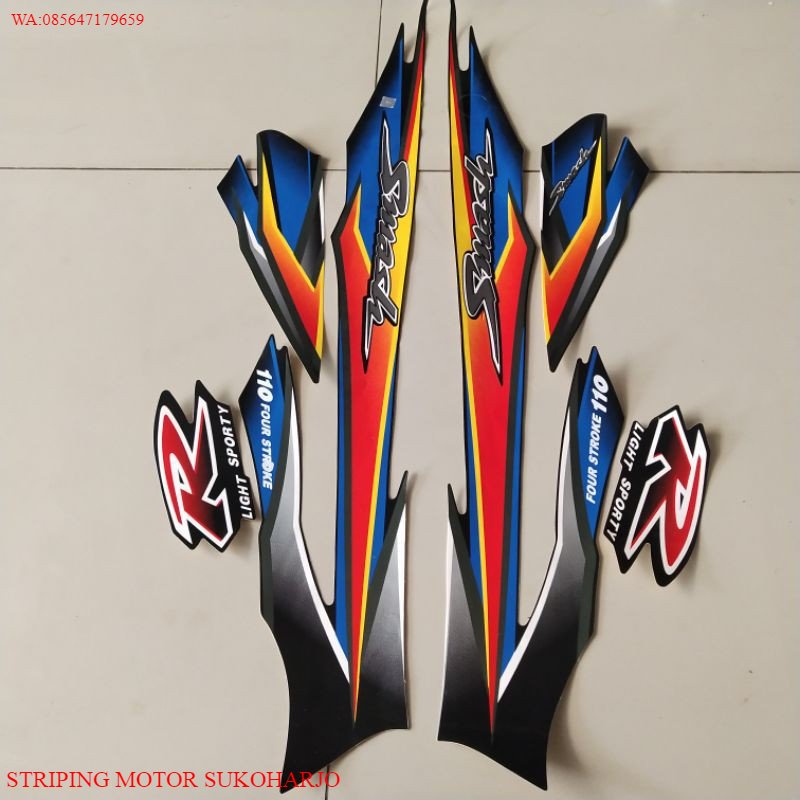 (ORI) striping suzuki smash 110 r 2003 2004 hitam body standar KUALITAS ORIGINAL