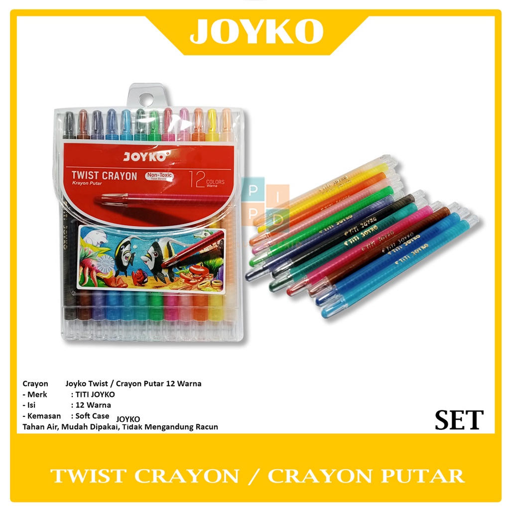 

JOYKO - Crayon Putar Twist TWCR - 12S - 12 Warna - SET