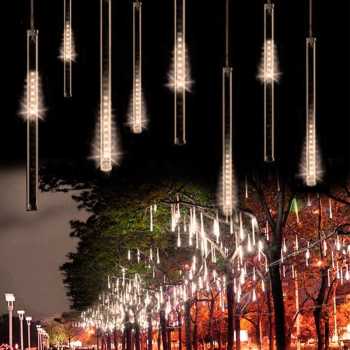 [KMZ] SMD Lampu Hias Gantung String Lights Meteor Rain Cool White 30 cm 8PCS