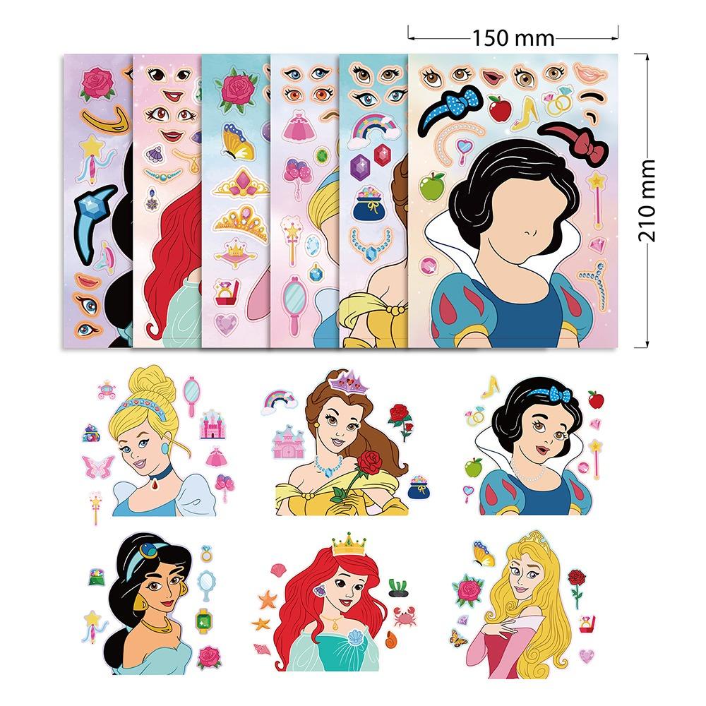 Mxbeauty Anak Puzzle Stiker Merakit Mainan DIY Stiker 12 Pcs/set Stiker Hias Kartun Edukasi Gadis Hadiah Merakit Jigsaw Puzzle Sticker Game