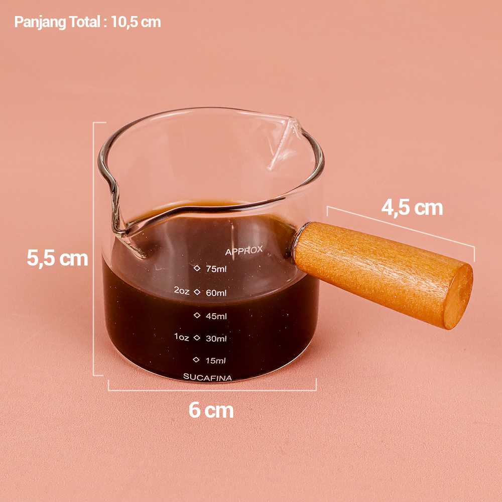 (BISA COD) FTIHSHP  Gelas Takar Espresso Measuring Cup Double Mouth - S08