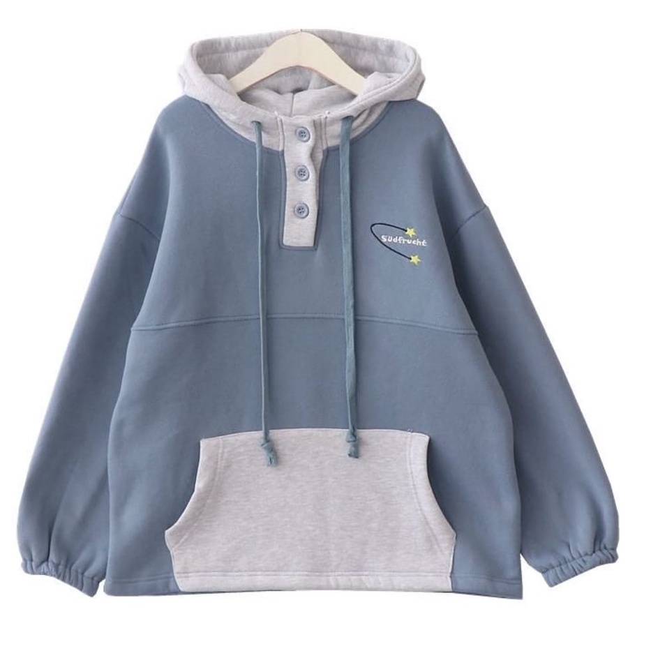 BORDIER  SWEATER HOODIE SUDFRUCHT COMBIE OVERSIZE / SWEATER HOODIE OVERSIZE WANITA KOREA