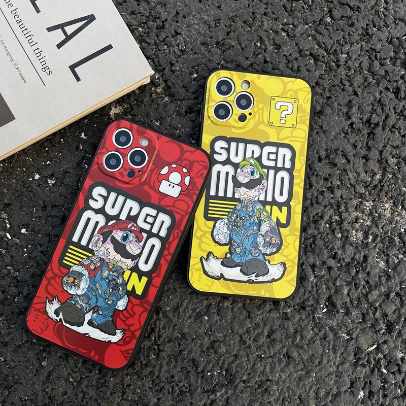 【Super Mario】Soft Case IP IPhone 7 8 Plus 7+ 8+ X XR XS Max 11 12 13 14 Pro Max SE 2020 Black Case Casing hp iphone missconnie