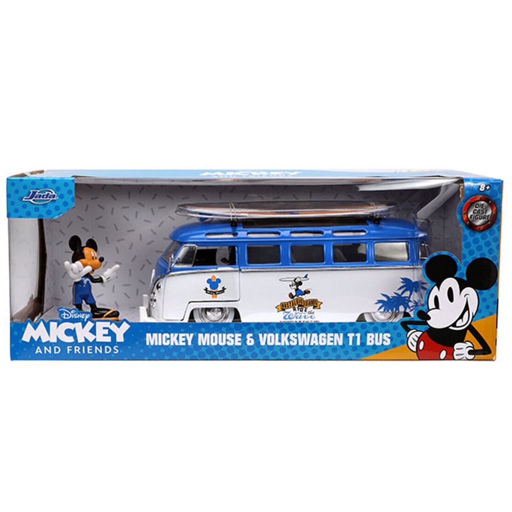 Jada 1:24 Disney Mickey Mouse 1962 Volkswagen Bus With Figure