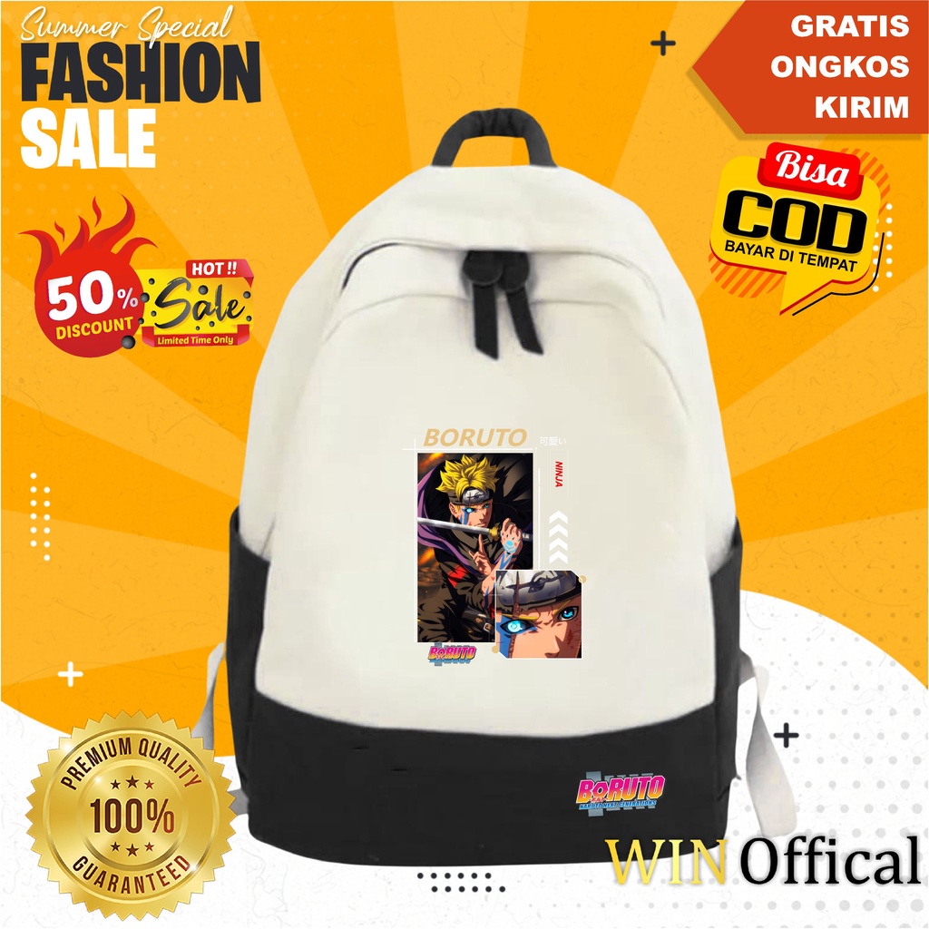 Tas Anime Sekolah SMP Boruto SD SMP DAN SMA Model Ransel Tas win