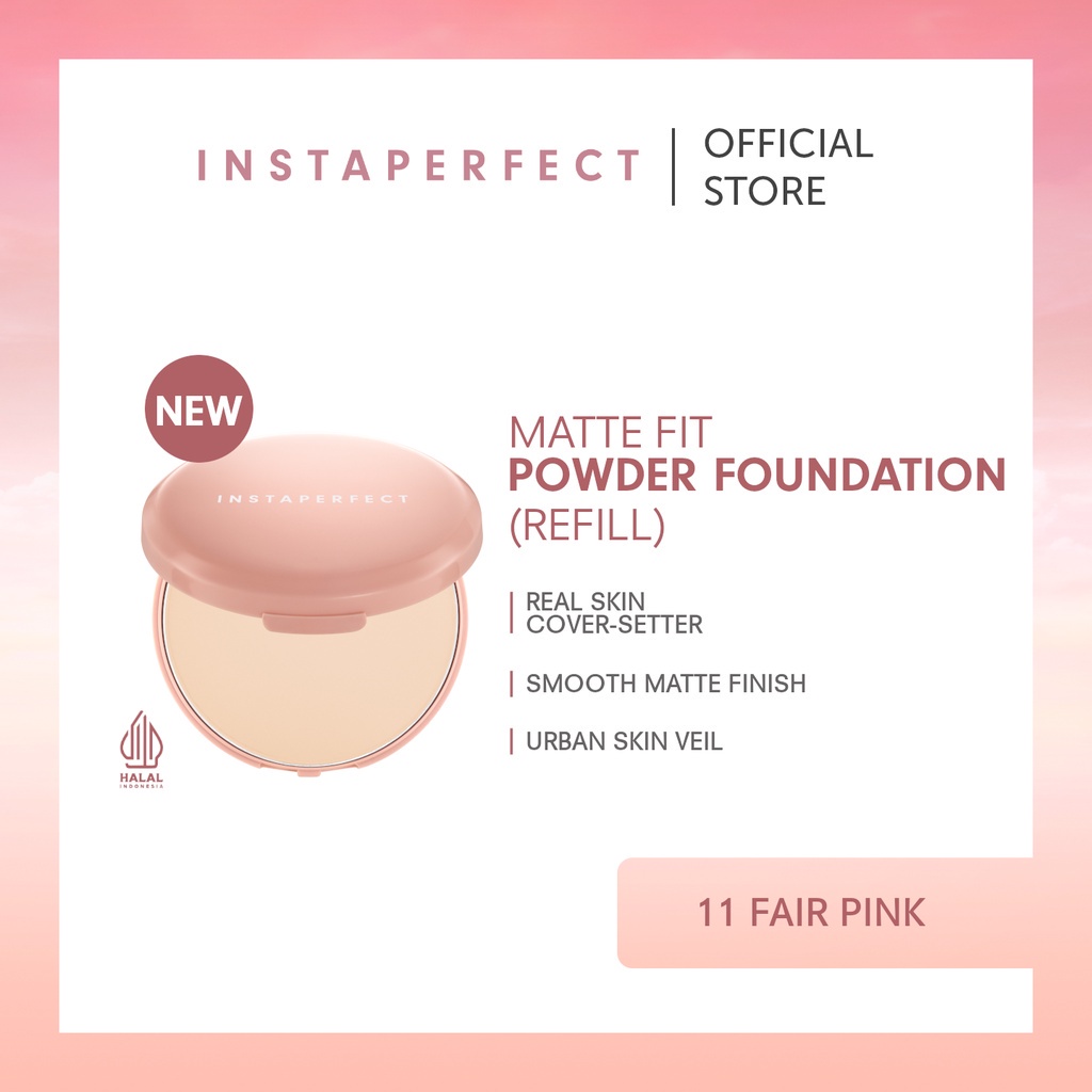 Rumah Cantik 354 Wardah Instaperfect Refill Matte Fit Powder Foundation 13 g - Refill Bedak (Real Skin Cover Setter, Smooth Matte Finish, SPF 20 PA+++)