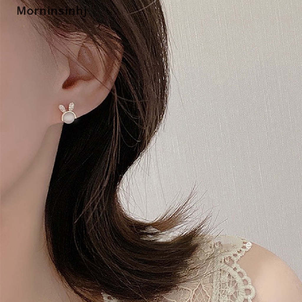 Mornin Trendi Lucu Kelinci Ramping Opal Feminia Anting Elegan Mungil Anting Gaya Anting-Anting Kreatif Eardrop Perhiasan Berkualitas Tinggi Eardrop Romantis Feminia Aksesoris id