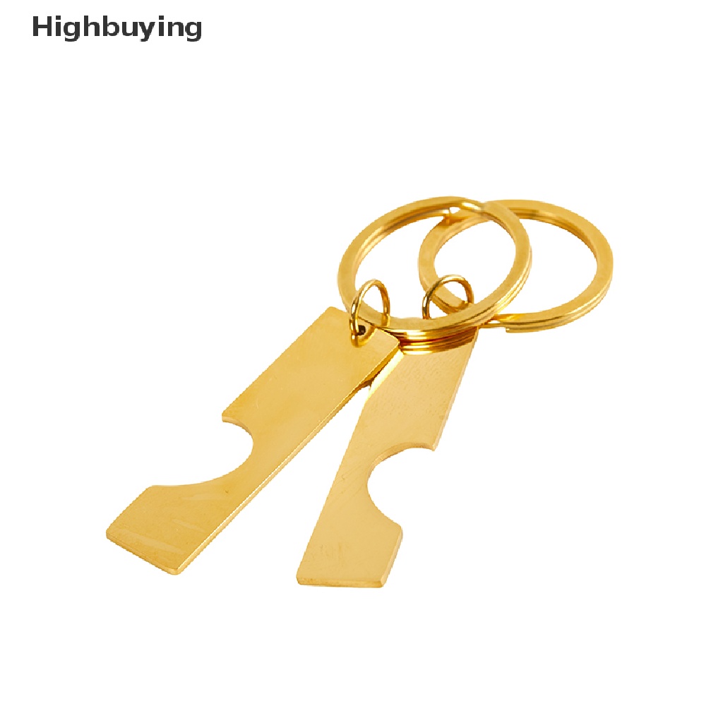 Hbid 2PCS Stainless Steel Puzzle Keychain Splice Love Gantungan Kunci Untuk Mengukir Metal Jig Keychain High Polished Mirror Polished Glory