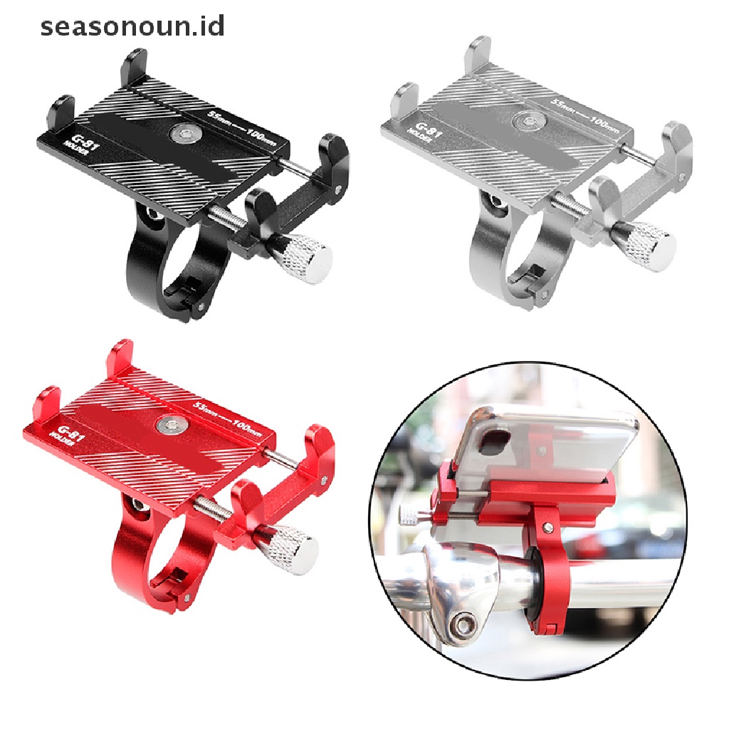 Seasonoun Penahan Ponsel Sepeda Paduan Aluminium Navigasi Universal Phone Holder.