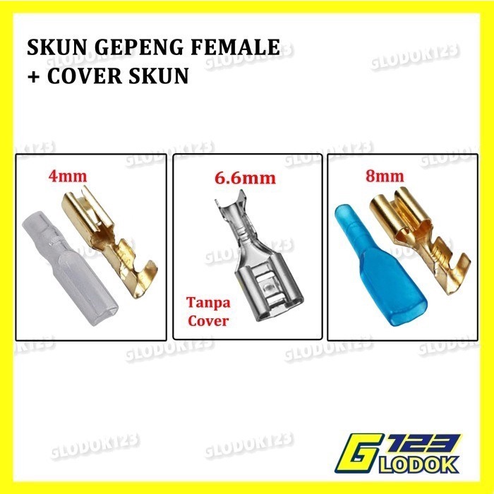 Skun Kabel Gepeng Cewek Female Soket Terminal Sekun Motor Konektor