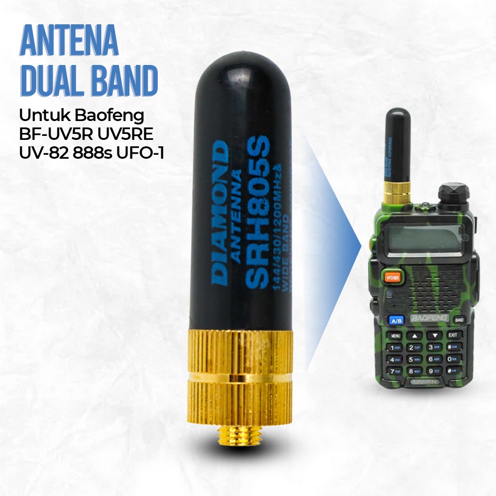Taffware Baofeng Booster Antenna Dual Band BF-UV5R BF-UV5RE UV-82 BF-888s UFO-1 Antena HT Kuning Hit