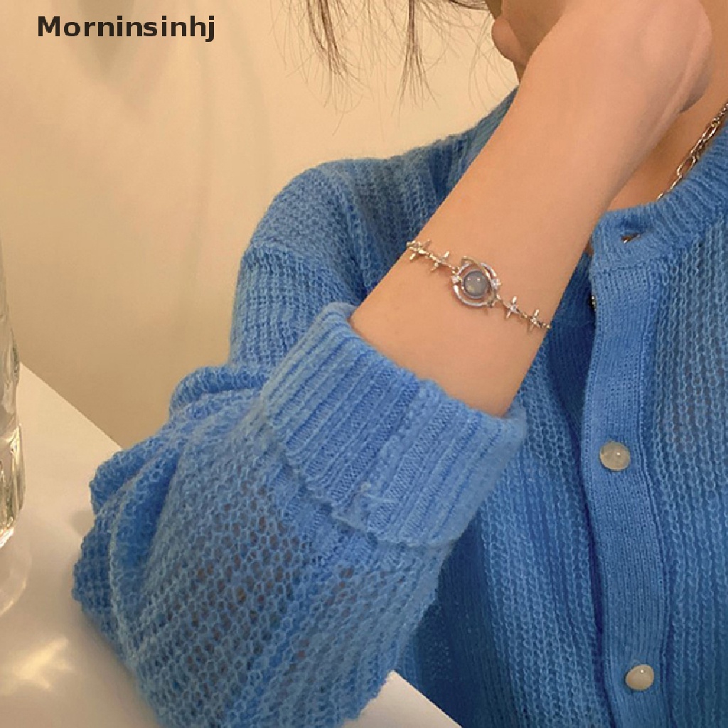 Mornin Korea Elegan Opal Space Gelang Untuk Wanita Girs Zirkon Halus Starlight Bangles Pesta Perhiasan Hadiah id