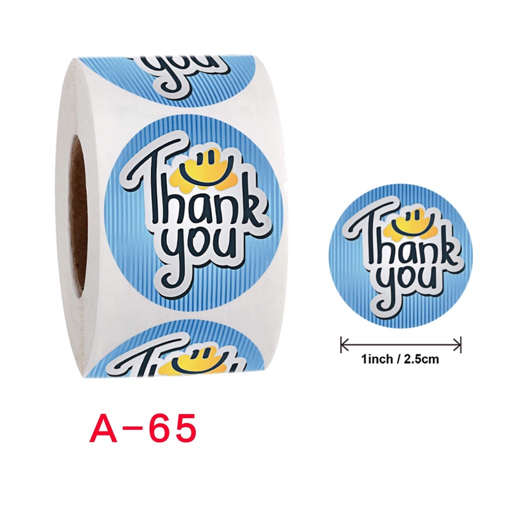 JOS1512 Stiker Thank You 1 Roll Isi 500 Pcs Sticker Label Tempel