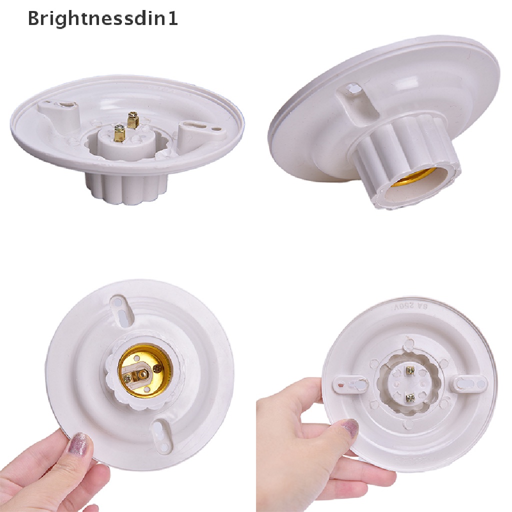 [Brightnessdin1] E27 LED Light Bulb Holder Round Socket E27 Base Soket Lampu Gantung Sekrup Base Butik