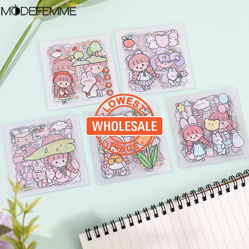 [Harga Grosir] 20lembar/Set Lucu Pink Girl Diary Stiker Self-Adhesive Stationery Stiker PET Stiker DIY Scrapbook Handbook Dekorasi Colorful Guka Hand Akun Sticker