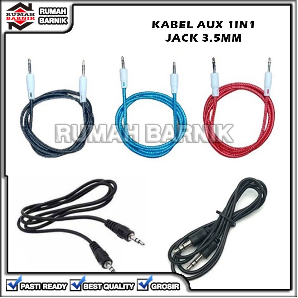 [RB] KABEL CABLE AUX MUSIK PANJANG 100CM 1 M HP MOBIL SPEAKER ANDROID SAMSUNG