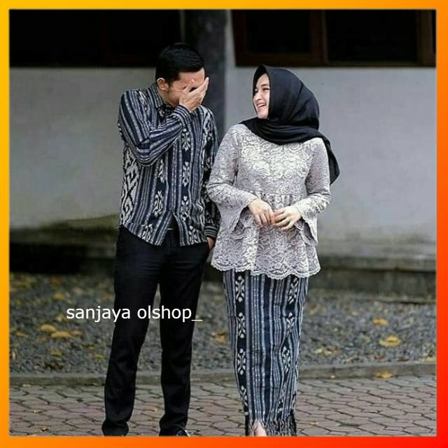 baju batik tenun Baju Couple Kemeja Dan Rok Tenun Blangket Murah