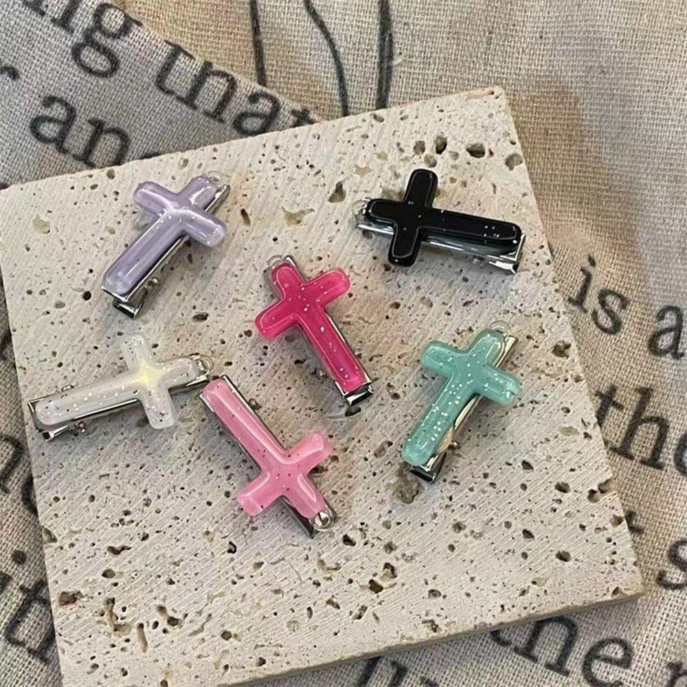 Agustinina Jepit Rambut Silang Shiny Retro Simple Kecil Hairpin Bintang Poni Klip Duckbill Klip Bentuk Geometri Aksesoris Rambut Perempuan